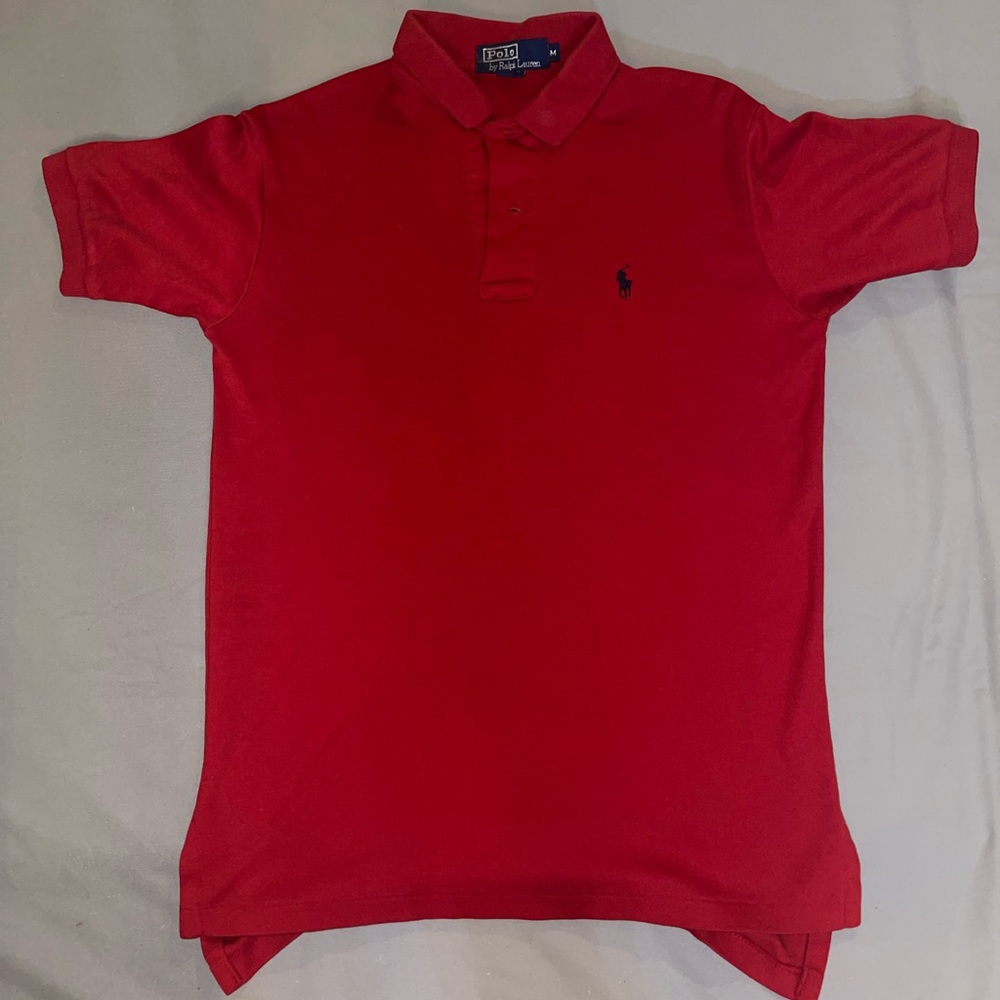 Polo by Ralph Lauren, red, men’s medium, button up polo shirt